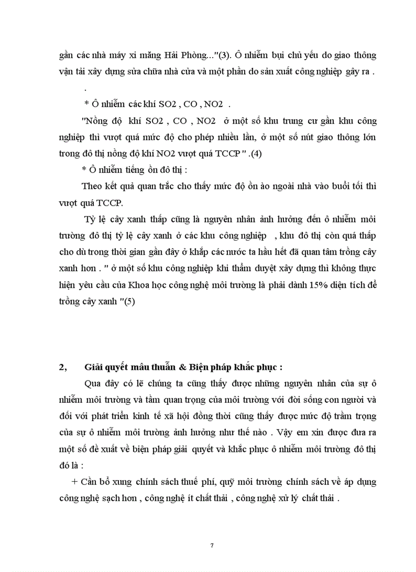 image for page Dựa vào cặp phạm trù triết học nguyên nhân kết quả để đề cập đến một số vấn đề bức xúc của ô nhiễm môi trường đô thị và một số biện pháp khắc phục