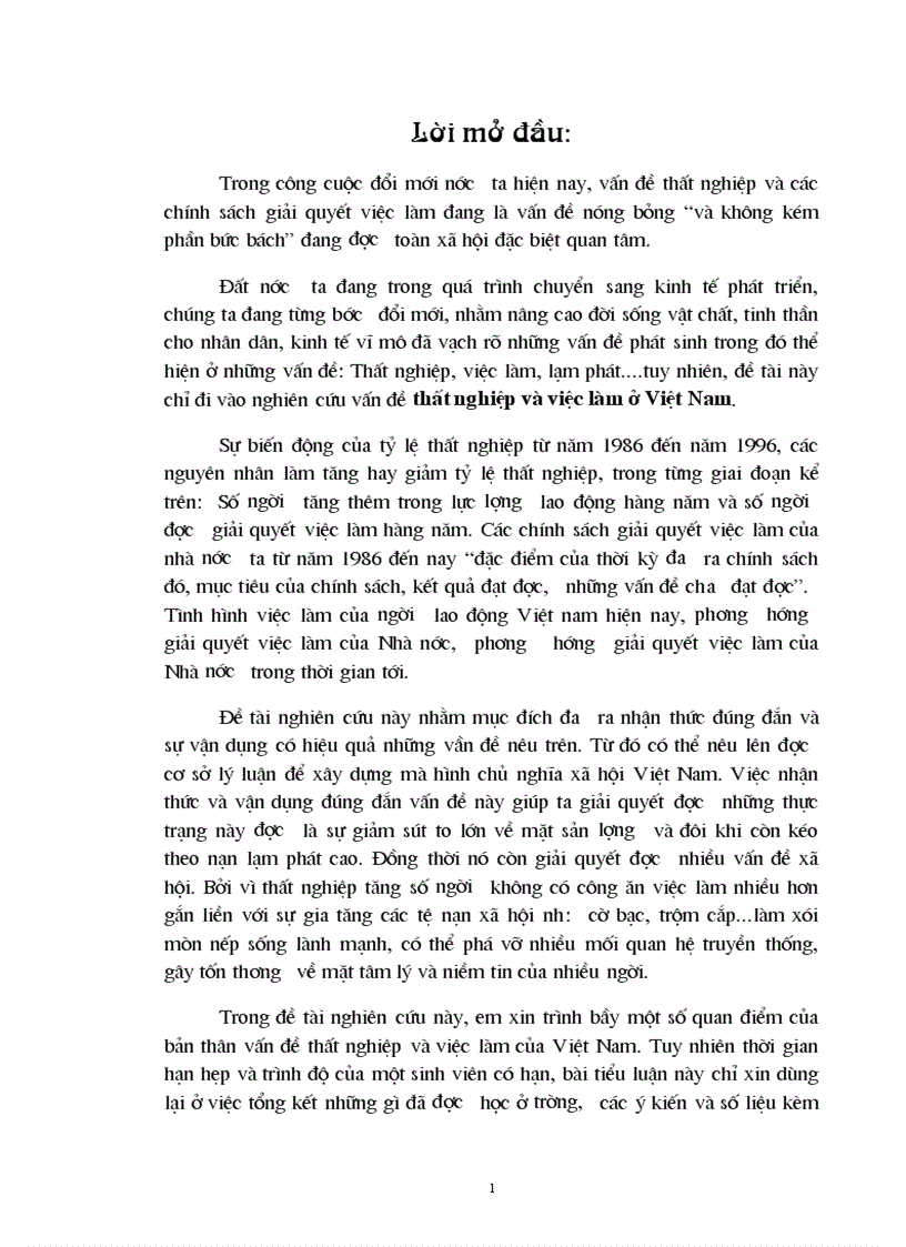 image for page Những vấn đề về thất nghiệp và giải quyết việc làm ở Việt Nam