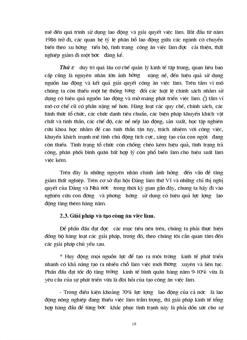 image for page Những vấn đề về thất nghiệp và giải quyết việc làm ở Việt Nam