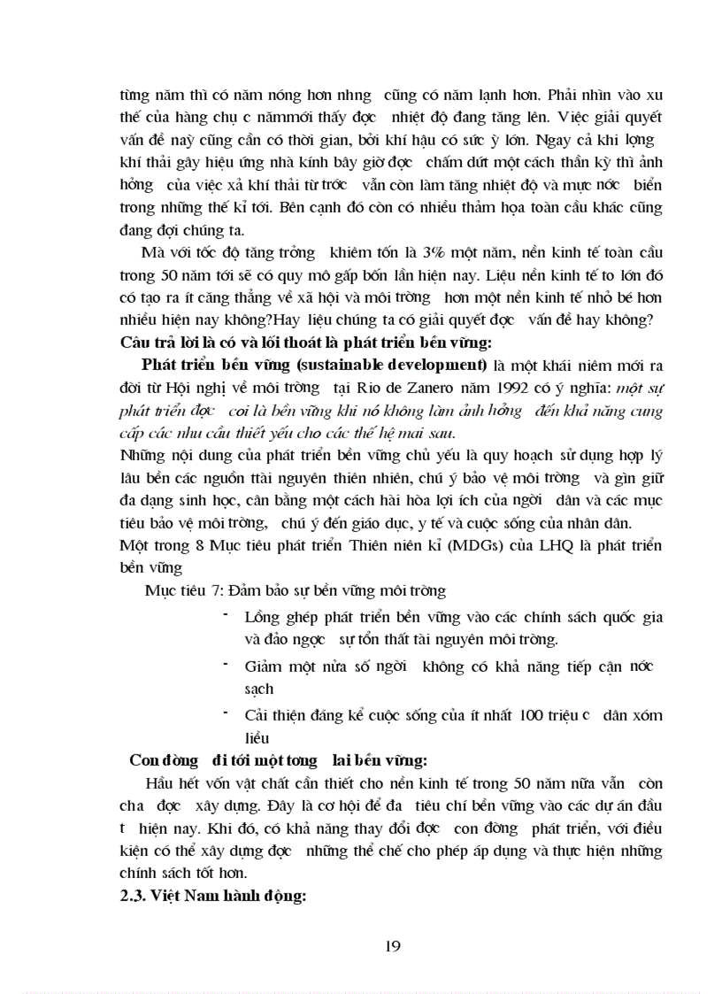 image for page Vấn đề bảo vệ môi trường và các nguồn tài nguyên của Việt Nam hiện nay