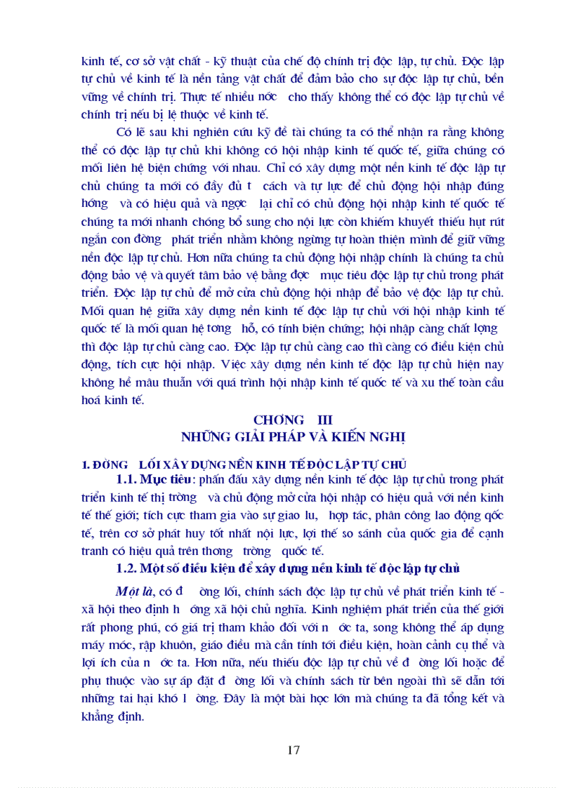 image for page Xây dựng nền kinh tế độc lập tự chủ với hội nhập kinh tế quốc tế ở nước ta và một số giải pháp kiến nghị