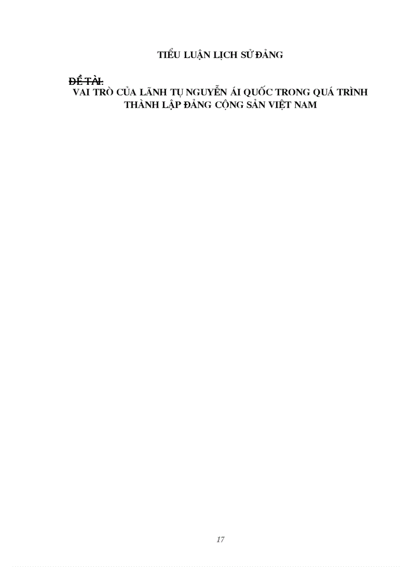 image for page Vai trò của lãnh tụ Nguyễn ái Quốc trong quá trình thành lập Đảng cộng sản Việt Nam