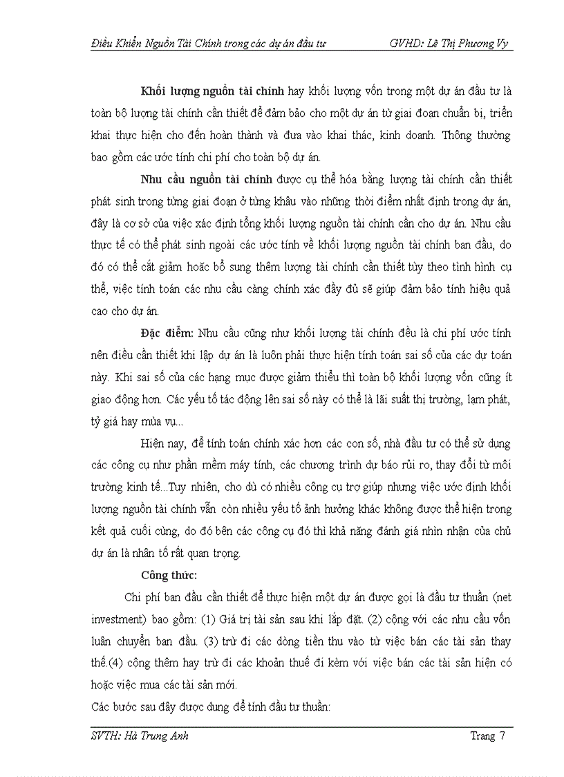 image for page Điều khiển nguồn tài chính trong các dự án đầu tư