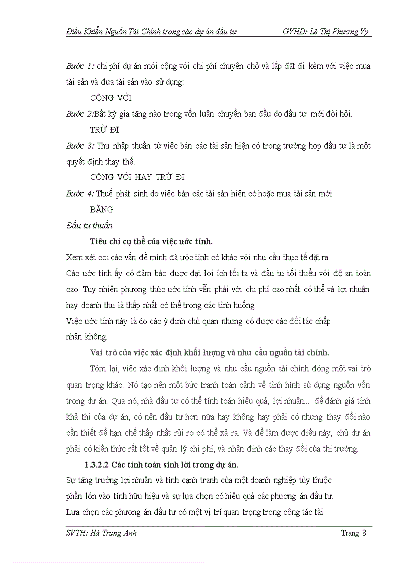 image for page Điều khiển nguồn tài chính trong các dự án đầu tư