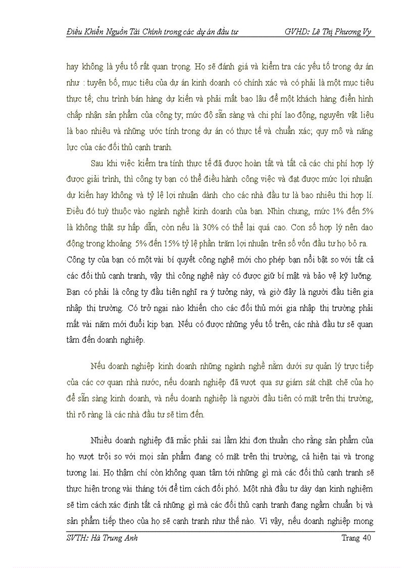 image for page Điều khiển nguồn tài chính trong các dự án đầu tư