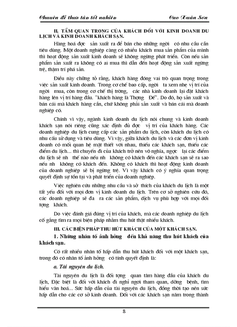 image for page Khách hàng và các biện pháp thu hút khách hàng ở khách sạn Điện Lự