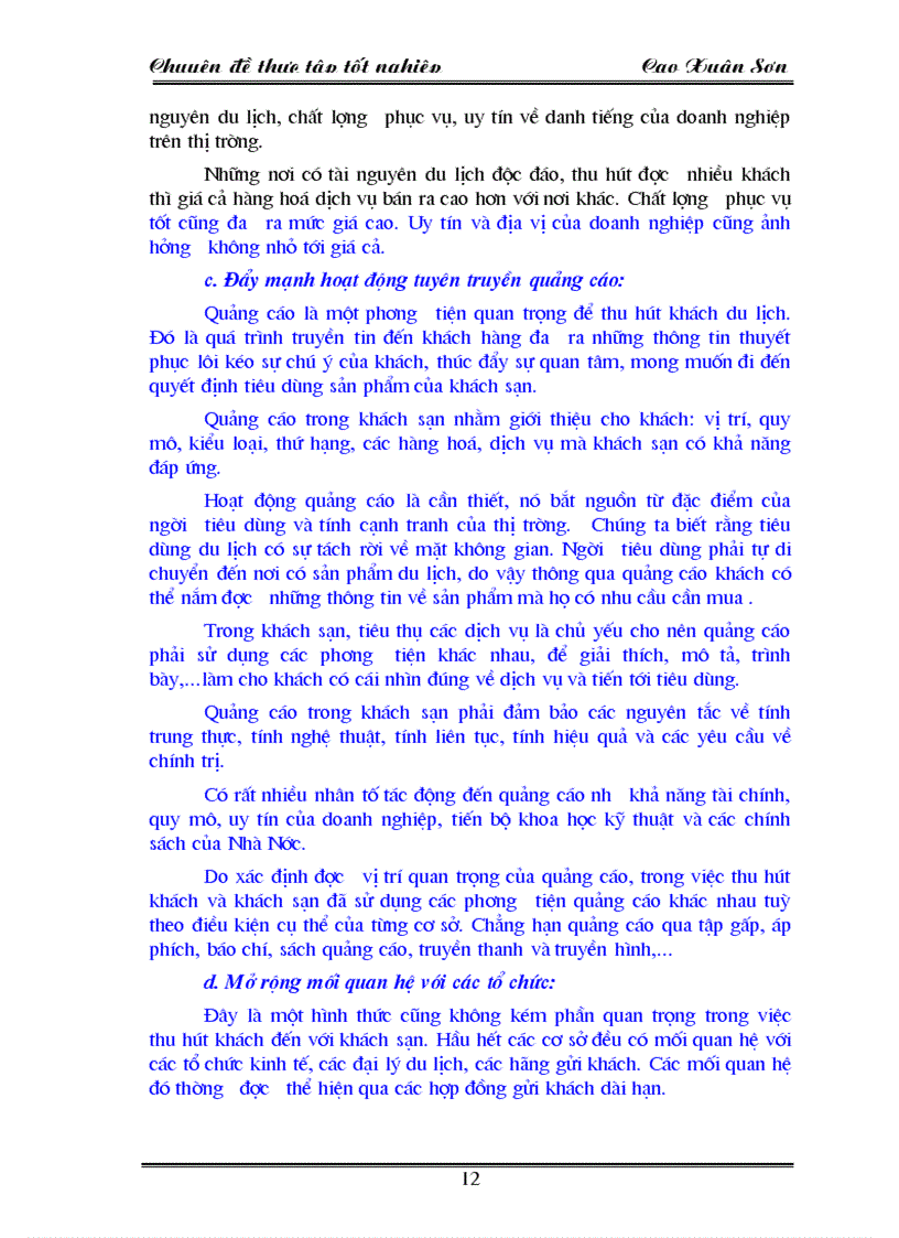 image for page Khách hàng và các biện pháp thu hút khách hàng ở khách sạn Điện Lự