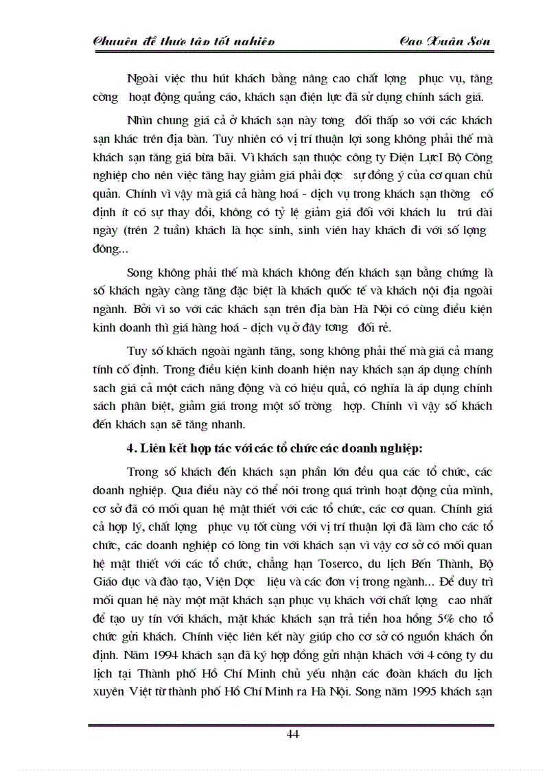 image for page Khách hàng và các biện pháp thu hút khách hàng ở khách sạn Điện Lự
