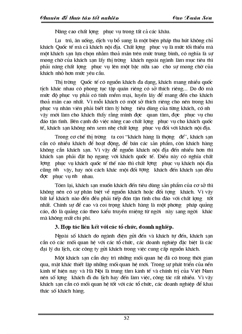image for page Khách hàng và các biện pháp thu hút khách hàng ở khách sạn Điện Lự