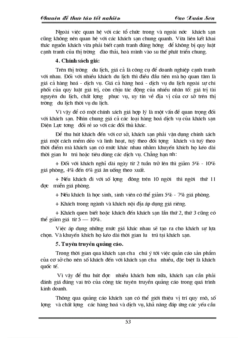 image for page Khách hàng và các biện pháp thu hút khách hàng ở khách sạn Điện Lự