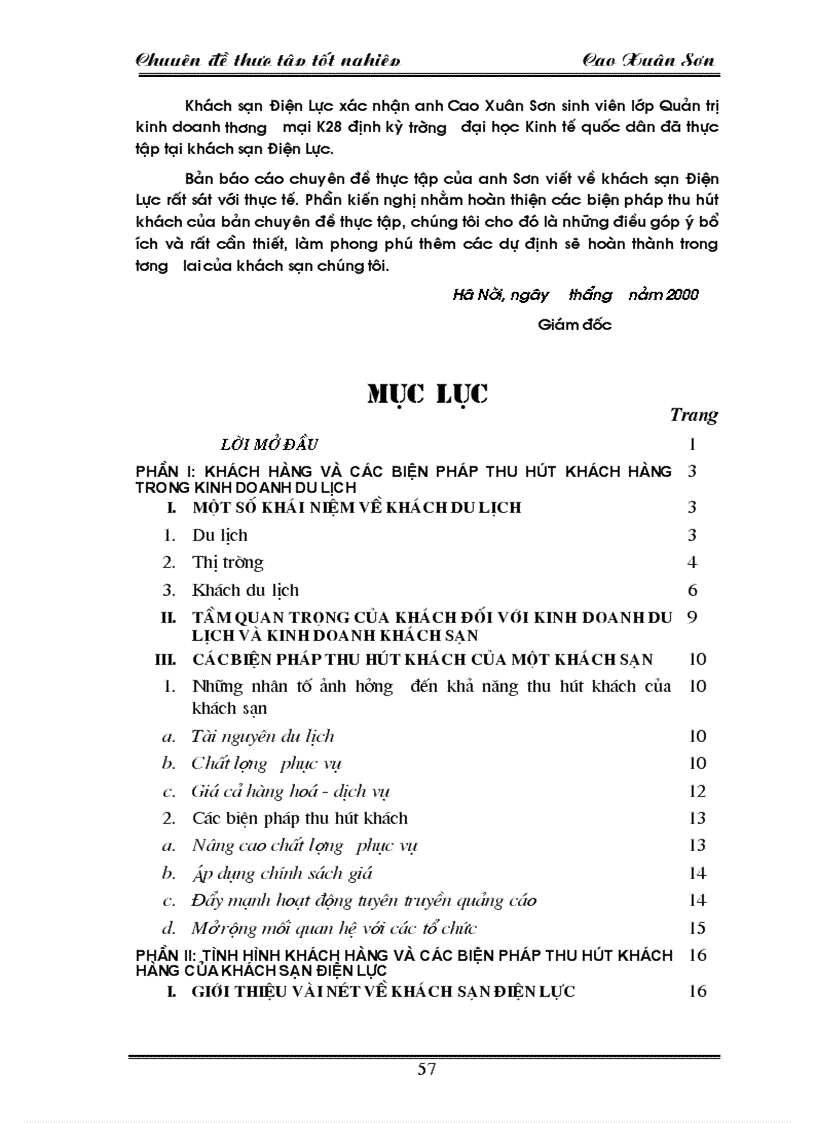 image for page Khách hàng và các biện pháp thu hút khách hàng ở khách sạn Điện Lự