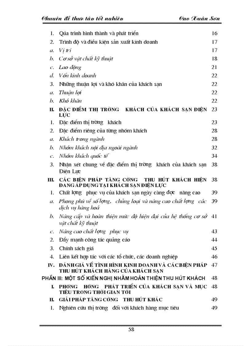 image for page Khách hàng và các biện pháp thu hút khách hàng ở khách sạn Điện Lự