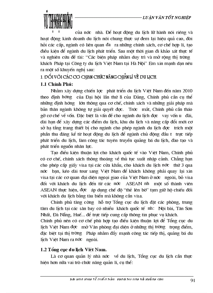 image for page Các giải pháp nhằm duy trì và mở rộng thị trường khách du lịch là người Pháp