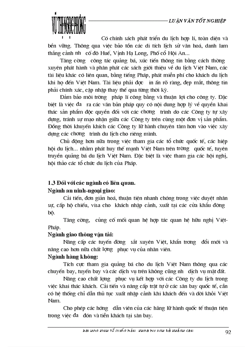 image for page Các giải pháp nhằm duy trì và mở rộng thị trường khách du lịch là người Pháp