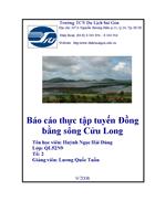 Báo cáo thực tập tuyến Đồng bằng sông Cửu Long