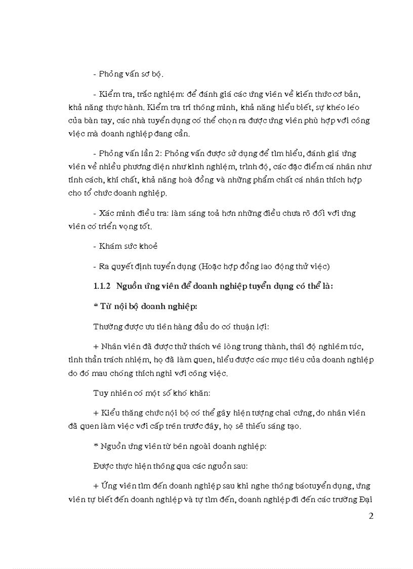 image for page Thực trạng hoạt động tuyển dụng đào tạo và phát triển nhân viên tại công ty