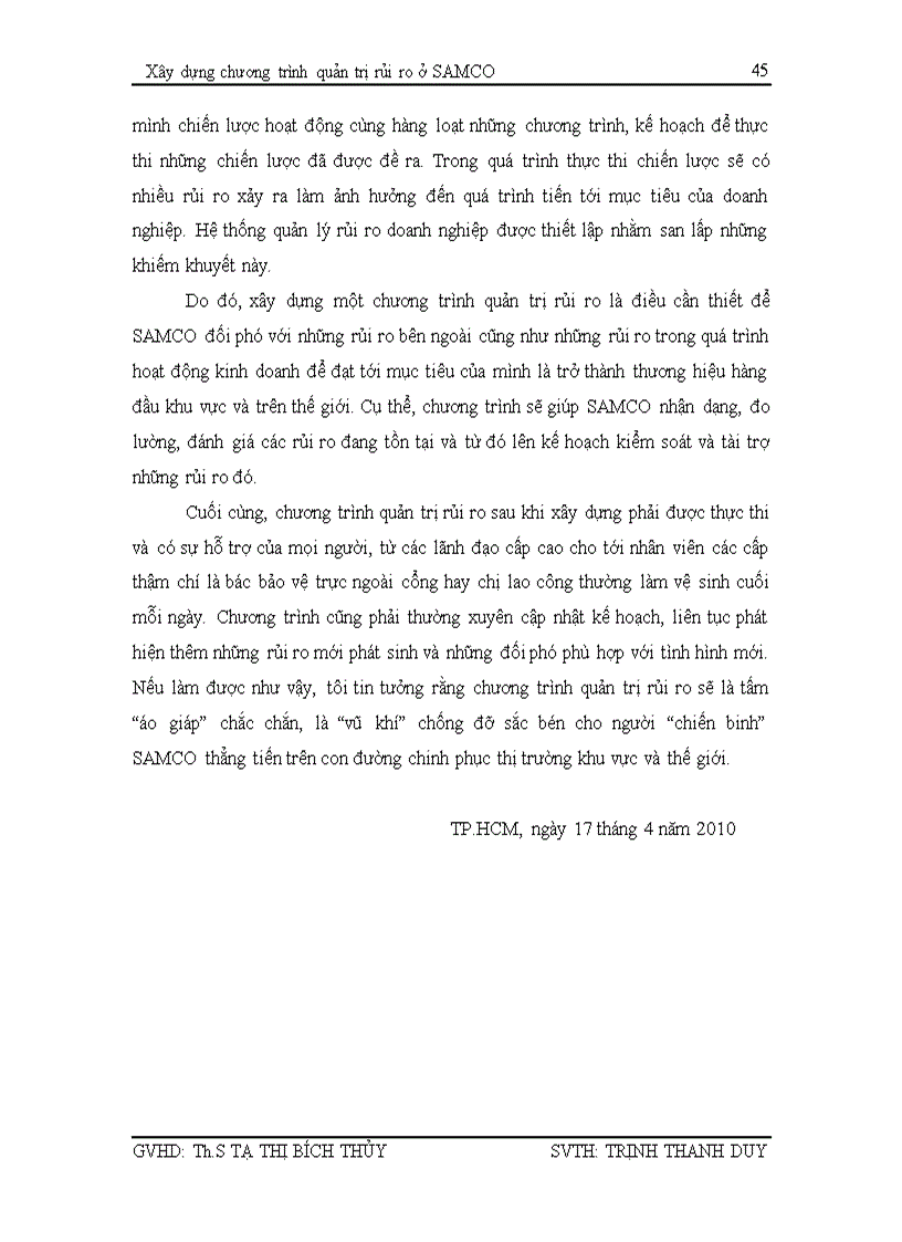image for page Xây dựng chương trình quản trị rủi ro ở Tổng công ty cơ khí giao thông vận tải Sài Gòn SAMCO