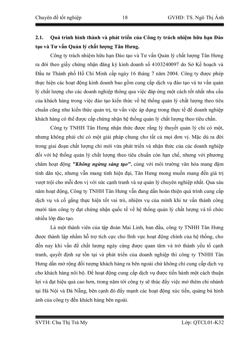 image for page Hoàn thiện quy trình đào tạo và tư vấn theo hệ thống quản lý chất lượng theo tiêu chuẩn ISO 9001 2008 tại Công ty trách nhiệm hữu hạn Đào tạo và Tư vấn Quản lý chất lượng Tân Hưng 1