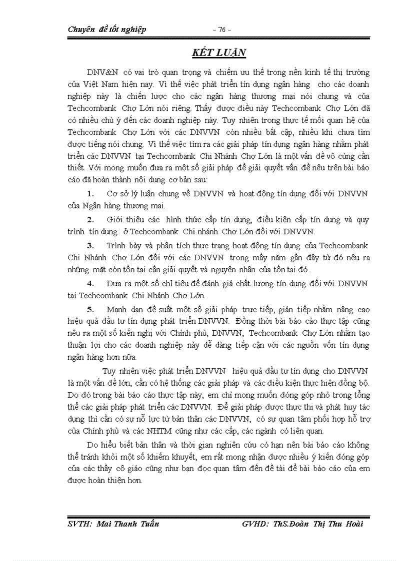 image for page Giải pháp nhằm hoàn thiện hoạt động tín dụng đối với doanh nghiệp vừa và nhỏ ở ngân hàng tmcp kỹ thương việt nam chi nhánh chợ lớn