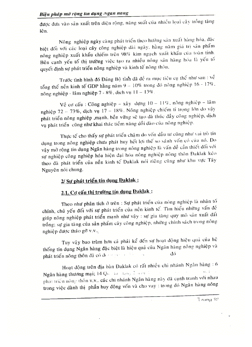 image for page Biện pháp mở rộng tín dụng ngân hàng để thúc đẩy phát triển nông nghiệp và nông thôn tỉnh Đắclăk trong giai đoạn hiện nay