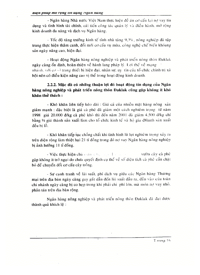 image for page Biện pháp mở rộng tín dụng ngân hàng để thúc đẩy phát triển nông nghiệp và nông thôn tỉnh Đắclăk trong giai đoạn hiện nay