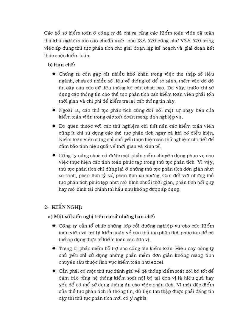 image for page Việc áp dụng thủ tục phân tích trong kiểm toán báo cáo tài chính tại Công ty Cổ phần kiểm toán và tư vấn tài chính kế toán AFC 1