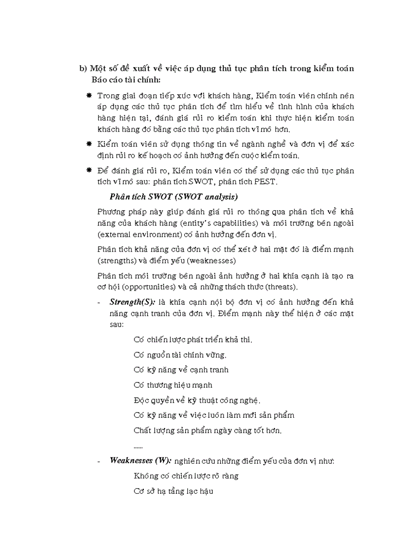 image for page Việc áp dụng thủ tục phân tích trong kiểm toán báo cáo tài chính tại Công ty Cổ phần kiểm toán và tư vấn tài chính kế toán AFC 1