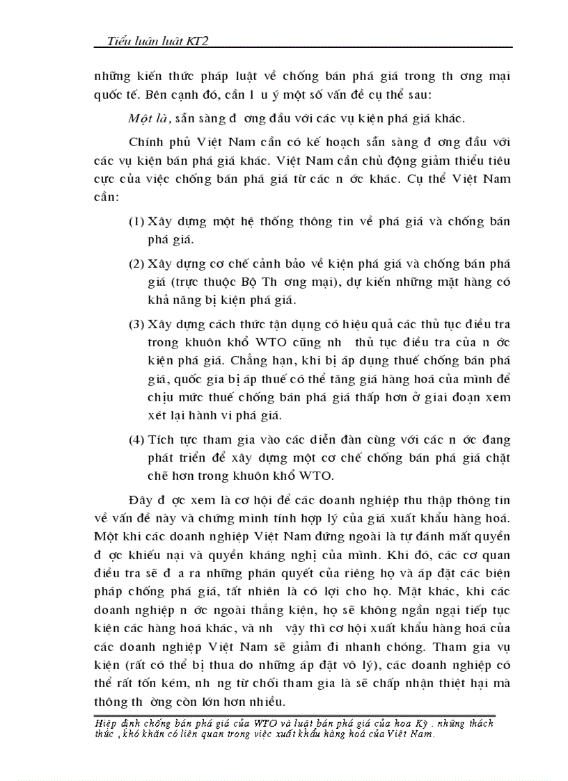 image for page Hiệp định chống bán phá giá của WTO và Luật chống bán phá giá của Hoa kỳ Những thách thức khó khăn có liên quan trong việc xuất khẩu hàng hoá của Việt Nam 1