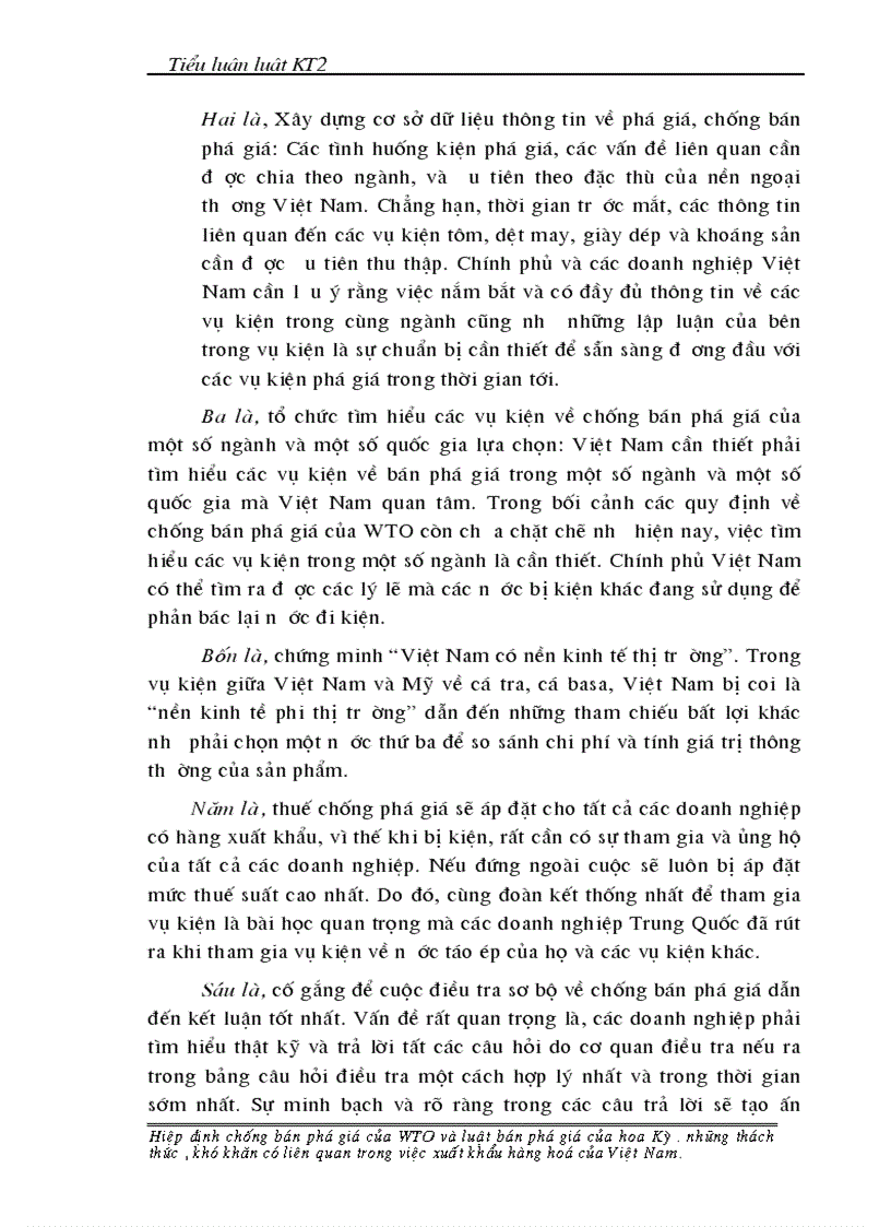 image for page Hiệp định chống bán phá giá của WTO và Luật chống bán phá giá của Hoa kỳ Những thách thức khó khăn có liên quan trong việc xuất khẩu hàng hoá của Việt Nam 1