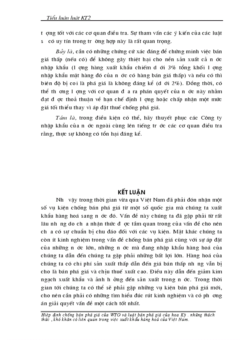 image for page Hiệp định chống bán phá giá của WTO và Luật chống bán phá giá của Hoa kỳ Những thách thức khó khăn có liên quan trong việc xuất khẩu hàng hoá của Việt Nam 1