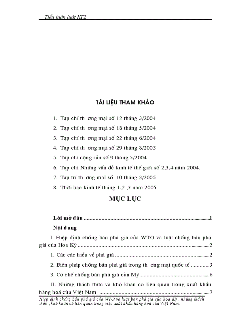 image for page Hiệp định chống bán phá giá của WTO và Luật chống bán phá giá của Hoa kỳ Những thách thức khó khăn có liên quan trong việc xuất khẩu hàng hoá của Việt Nam 1