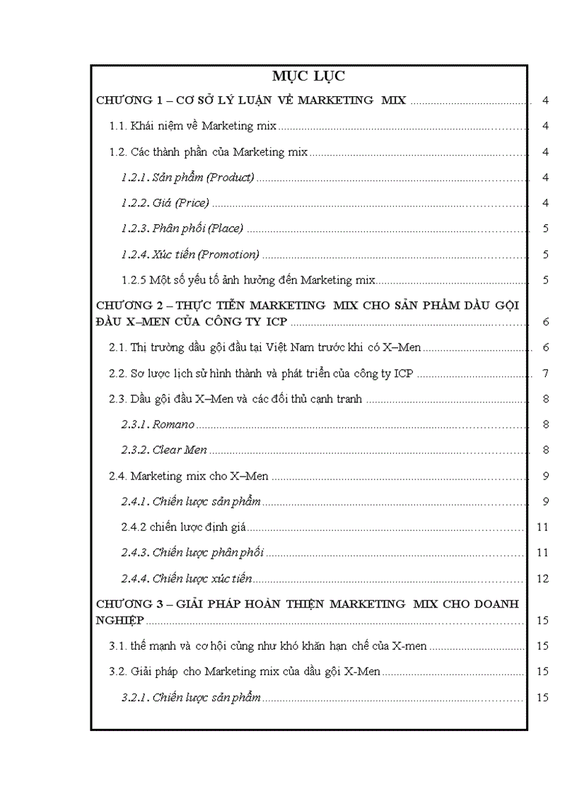 image for page Lý thuyết MARKETING MIX và thực tiễn với dầu gội X MEN