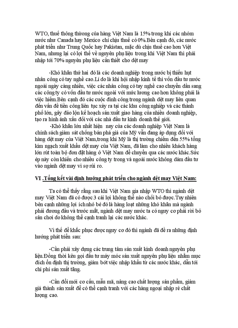 image for page NGành dệt may những thuận lợi và khó khăn sau khi việt nam gia nhập WTO