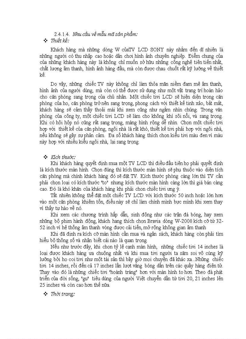 image for page Chiến lược marketing mix cho tivi sony lcd bravia dòng w