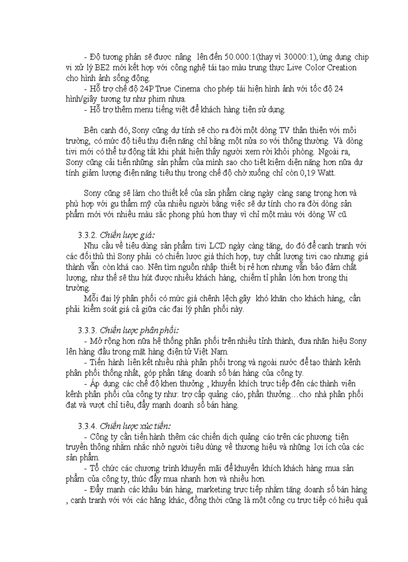 image for page Chiến lược marketing mix cho tivi sony lcd bravia dòng w