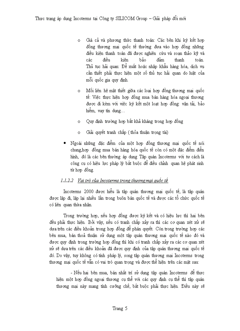 Thực trạng áp dụng incoterms tại công ty silicom group giải pháp đổi mới