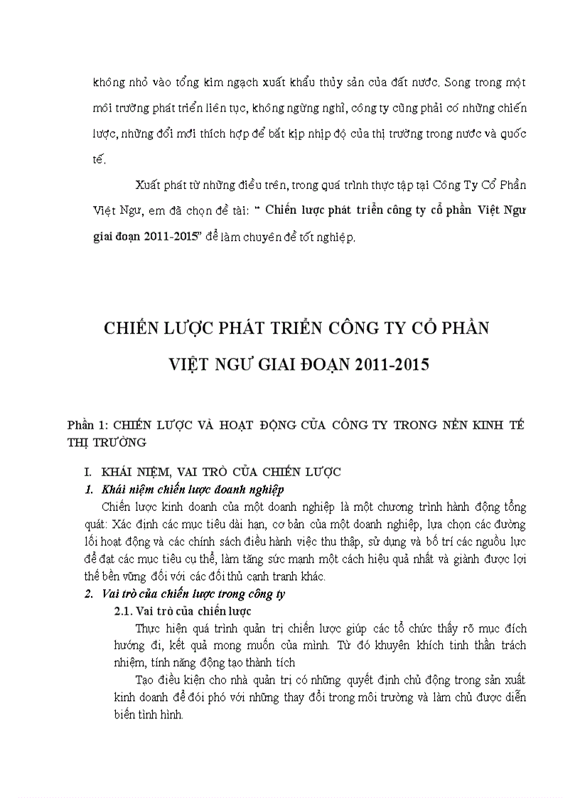 image for page Chiến lược phát triển công ty cổ phần việt ngư giai đoạn 2011 2015