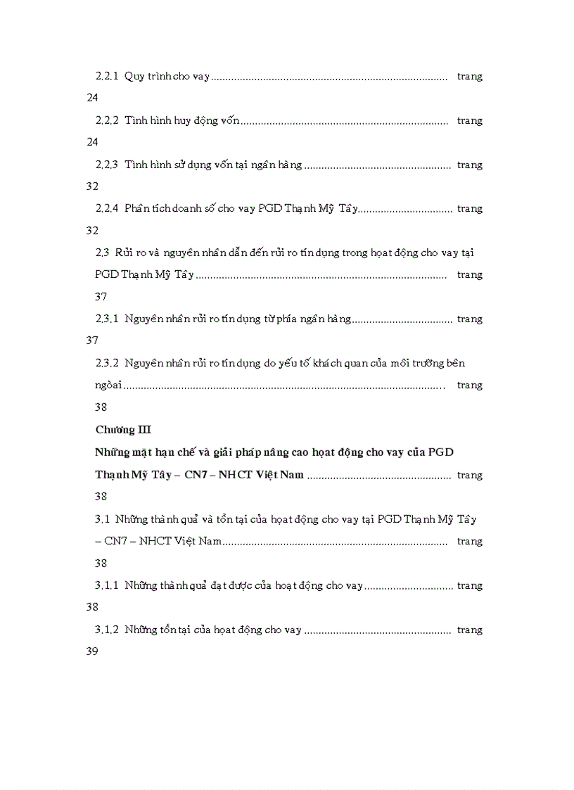 image for page Giải pháp phát triển cho vay và giảm thiểu rủi ro tại PGD Thạnh Mỹ Tây Ngân hàng Công Thương