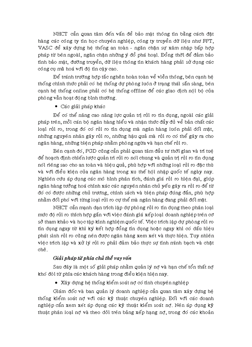 image for page Giải pháp phát triển cho vay và giảm thiểu rủi ro tại PGD Thạnh Mỹ Tây Ngân hàng Công Thương