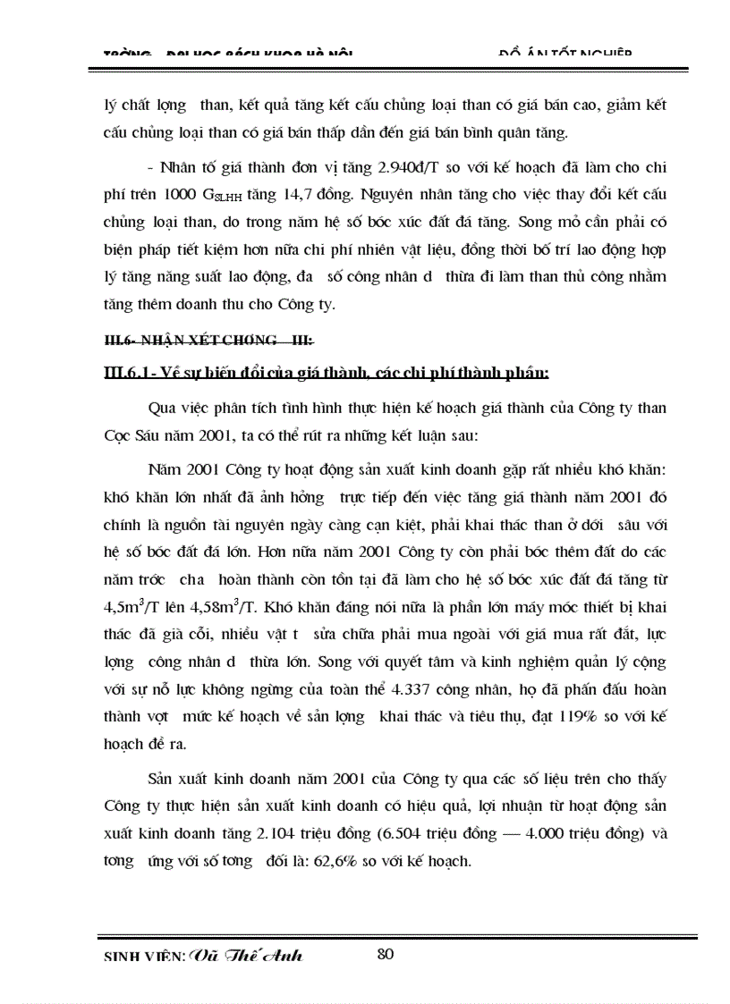 image for page Phân tích tình hình thực hiện kế hoạch giá thành và đề xuất một số biện pháp hạ giá thành sản phẩm của Công ty Than Cọc sáu 1