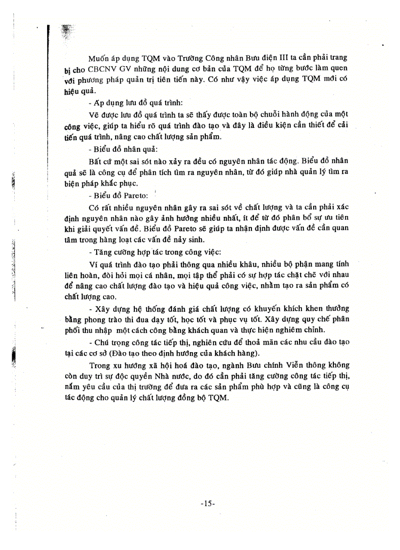 image for page Nghiên cứu ứng dụng TQM vào quản lý chất lượng tại trường công nhân bưu điện III