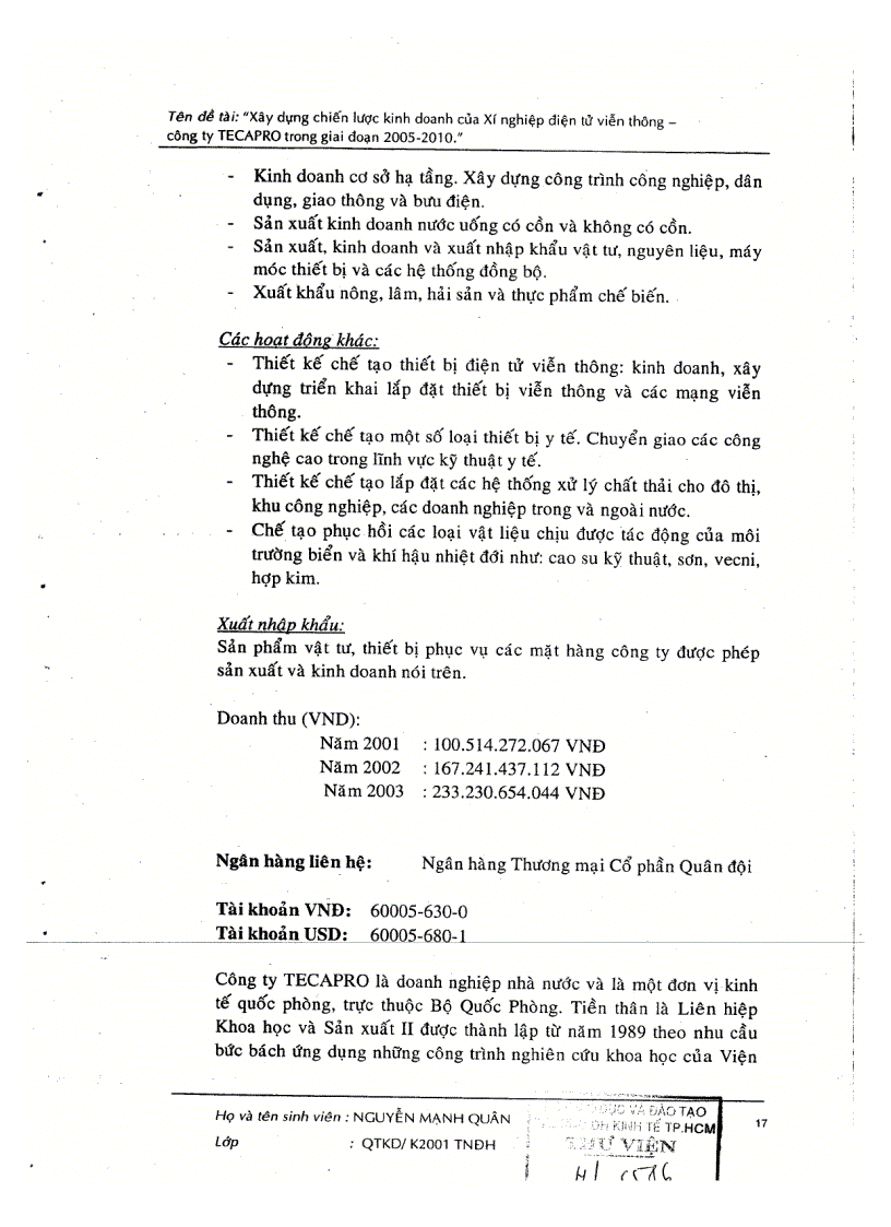 image for page Xây dựng chiến lược kinh doanh của xí nghiệp điện tử viễn thông công ty Tecapro giai đoạn 2055 2010