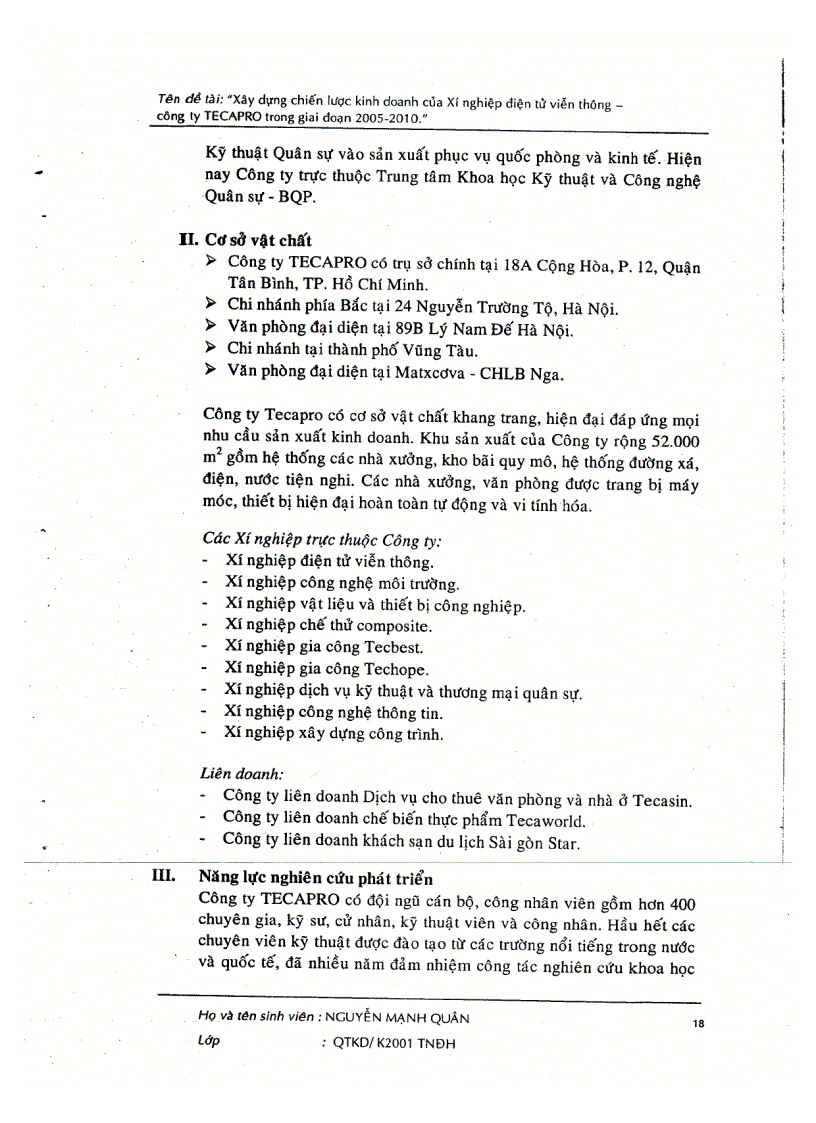 image for page Xây dựng chiến lược kinh doanh của xí nghiệp điện tử viễn thông công ty Tecapro giai đoạn 2055 2010