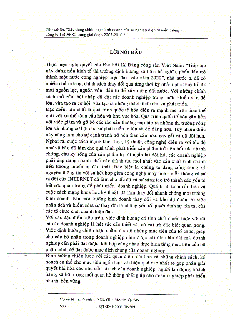 image for page Xây dựng chiến lược kinh doanh của xí nghiệp điện tử viễn thông công ty Tecapro giai đoạn 2055 2010 1