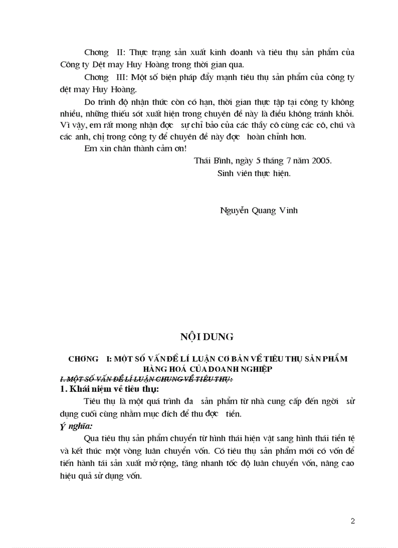 image for page Nghiên cứu các giải pháp nhằm phát triển thị trường tiêu thụ sản phẩm của Công ty dệt may xuất nhập khẩu Huy Hoàng