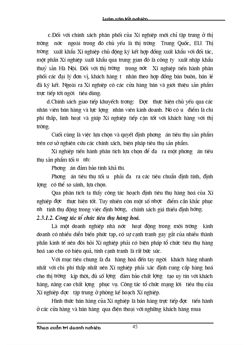 image for page Khảo sát tình hình kinh doanh và thực trạng công tác quản trị tiêu thụ hàng hoá tại xí nghiệp chế biến thuỷ