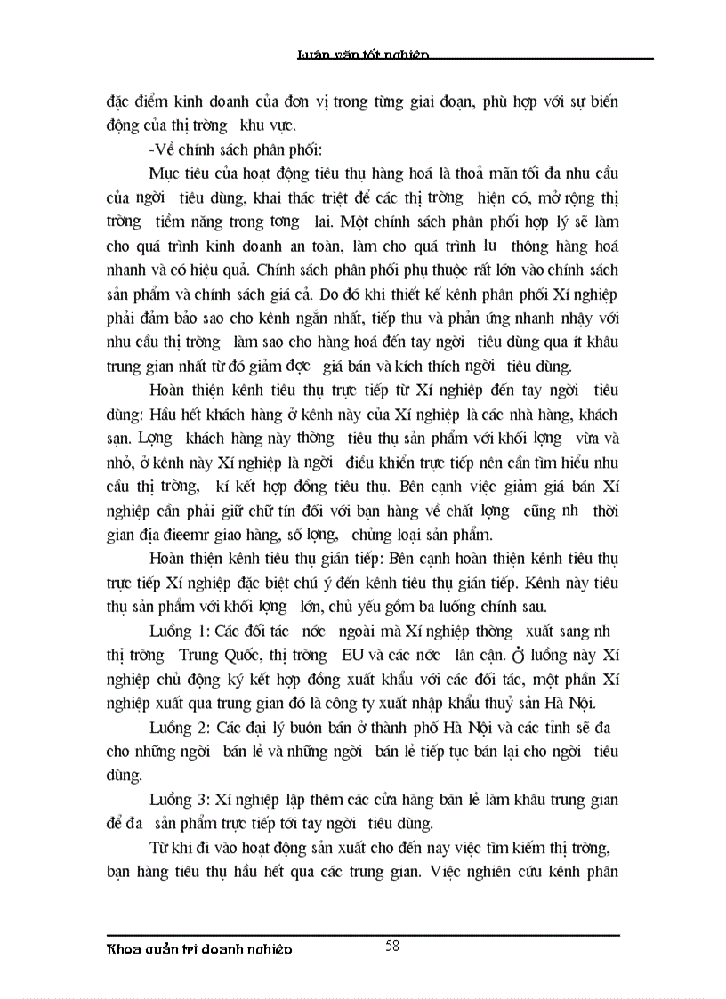 image for page Khảo sát tình hình kinh doanh và thực trạng công tác quản trị tiêu thụ hàng hoá tại xí nghiệp chế biến thuỷ