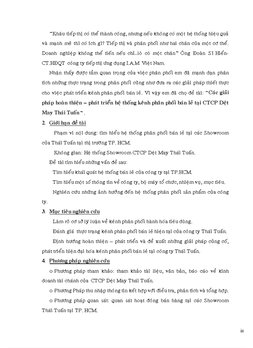 image for page Các giải pháp hoàn thiện phát triển hệ thống kênh phân phối bán lẻ tại CTCP Dệt May Thái Tuấn