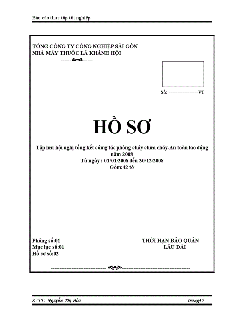 image for page Khảo sát và báo cáo tình hình công tác soạn thảo văn bản và công tác văn thư lưu trữ của nhà máy