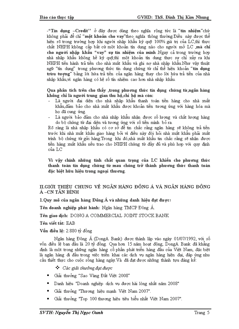 image for page Thực trạng thanh toán tín dụng chứng từ xuất khẩu tại ngân hàng Đông Á CN Tân Bình và một số giải pháp nhằm khắc phục rủi ro